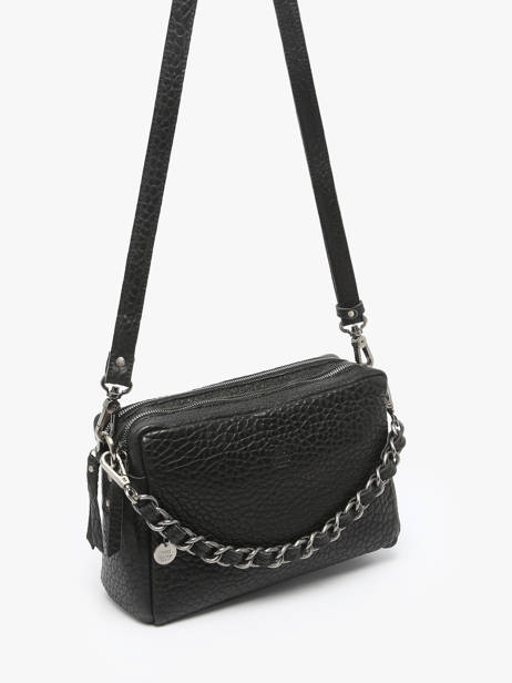Cross Body Tas Vintage Leder Mila louise Zwart vintage 23673LE ander zicht 1